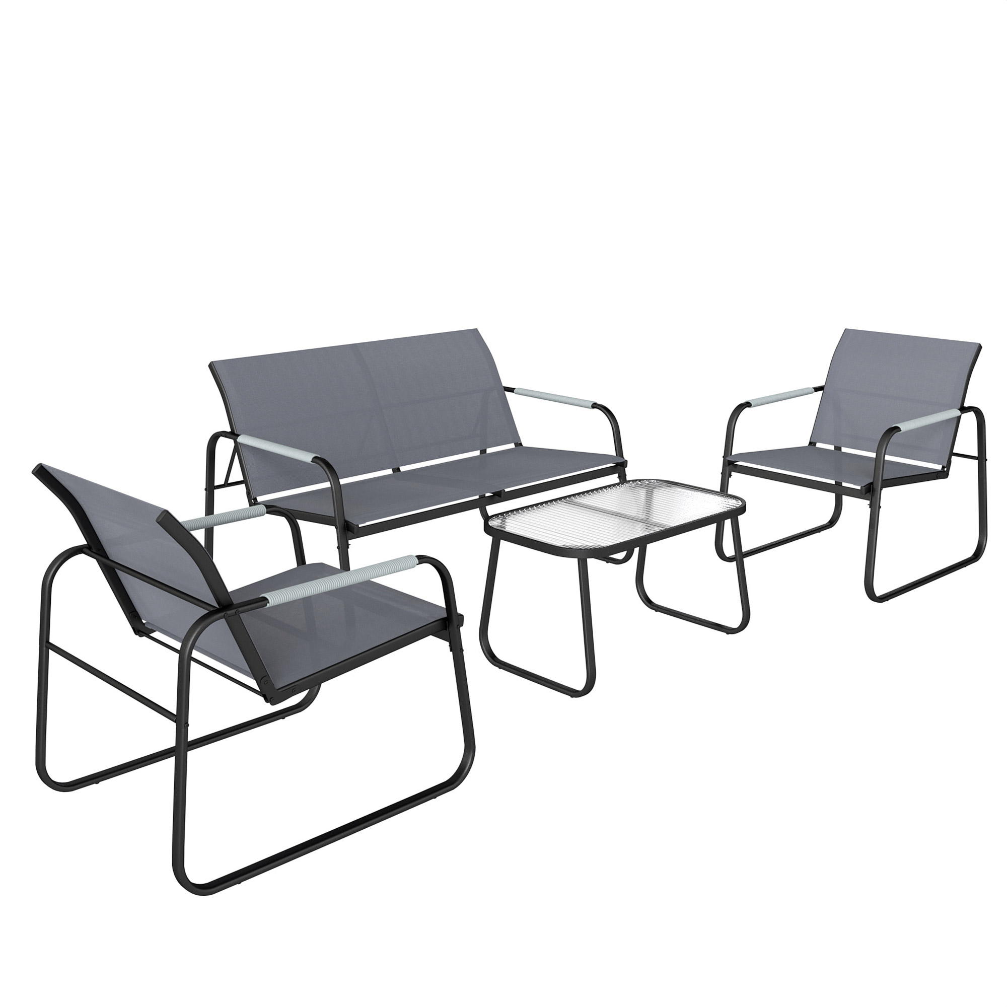 Ensemble de canapés de jardin Acier Gris, OUTSUNNY