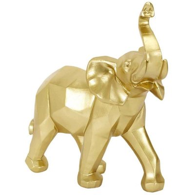 Eléphant en polyrésine dorée Origami 27.5 x 14 x 30 cm CMP
