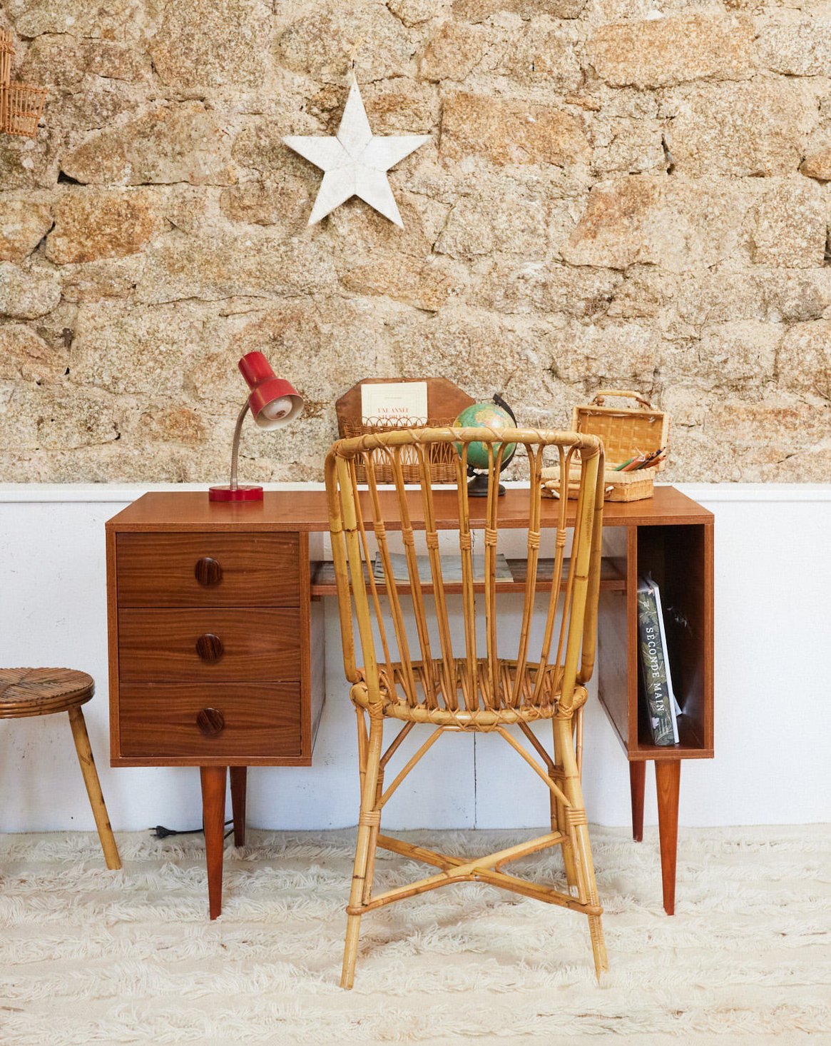 Bureau années 70 en bois Yvan N°537 - Bon état, DEBONGOUT