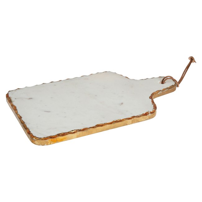 White Marble Paddle Board with Gold Finish, white, SO'HOME