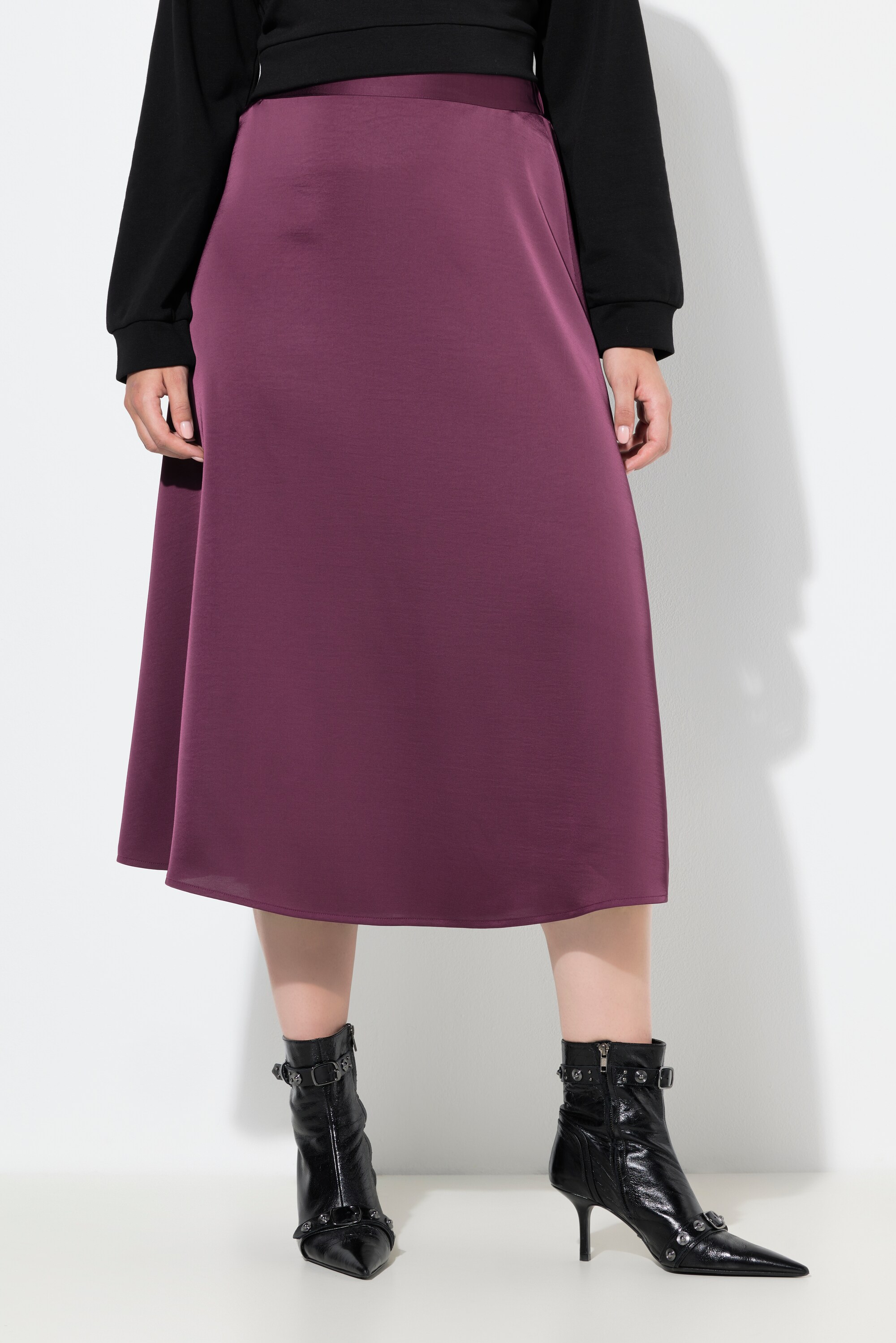 Jupe midi en satin, ULLA POPKEN