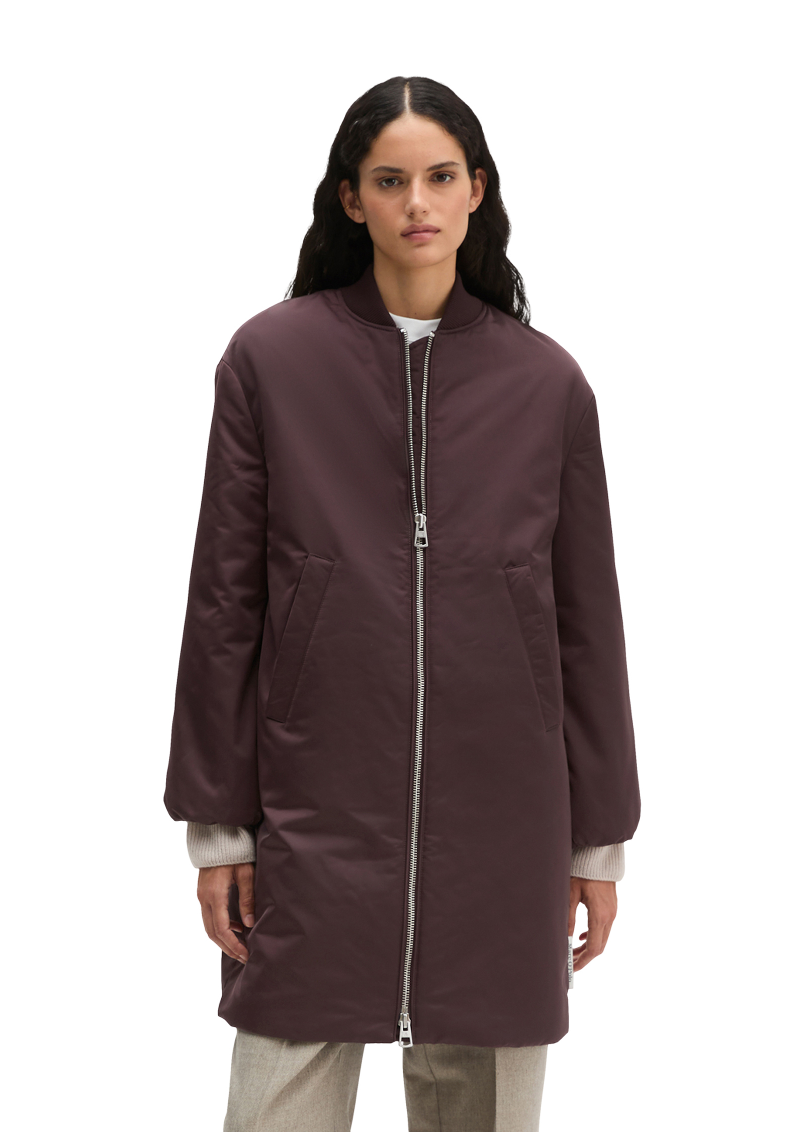 Manteau blouson style aviateur regular en polyester recyclé, MARC O'POLO