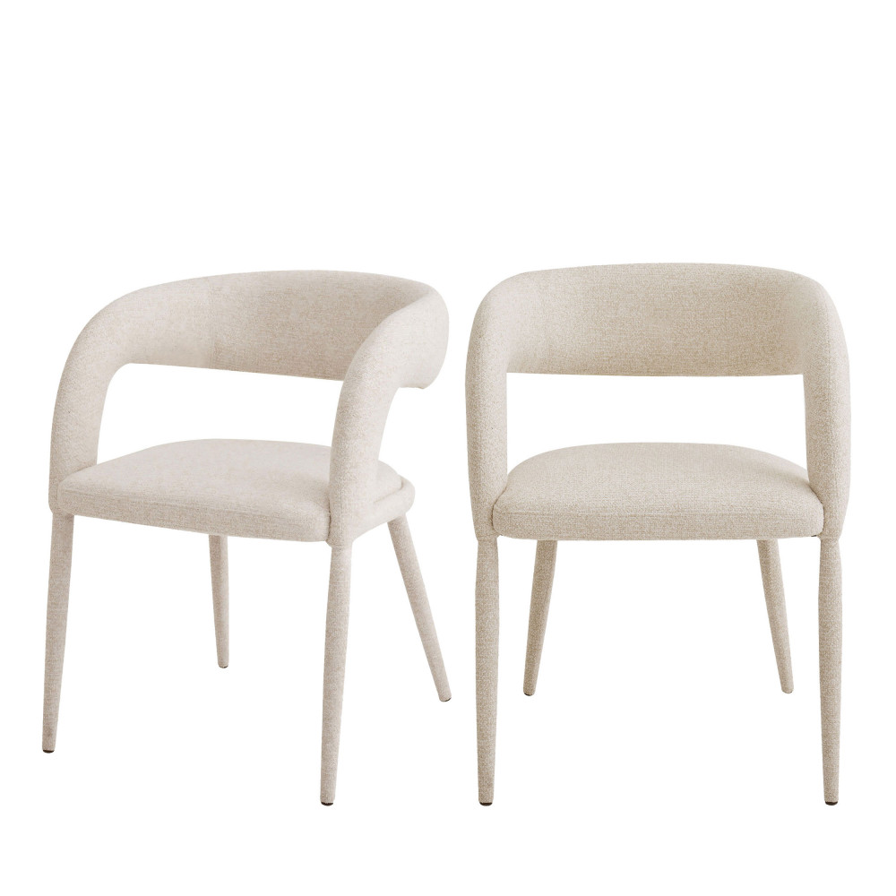 Lot de 2 fauteuils de table en tissu- ROMY, DRAWER