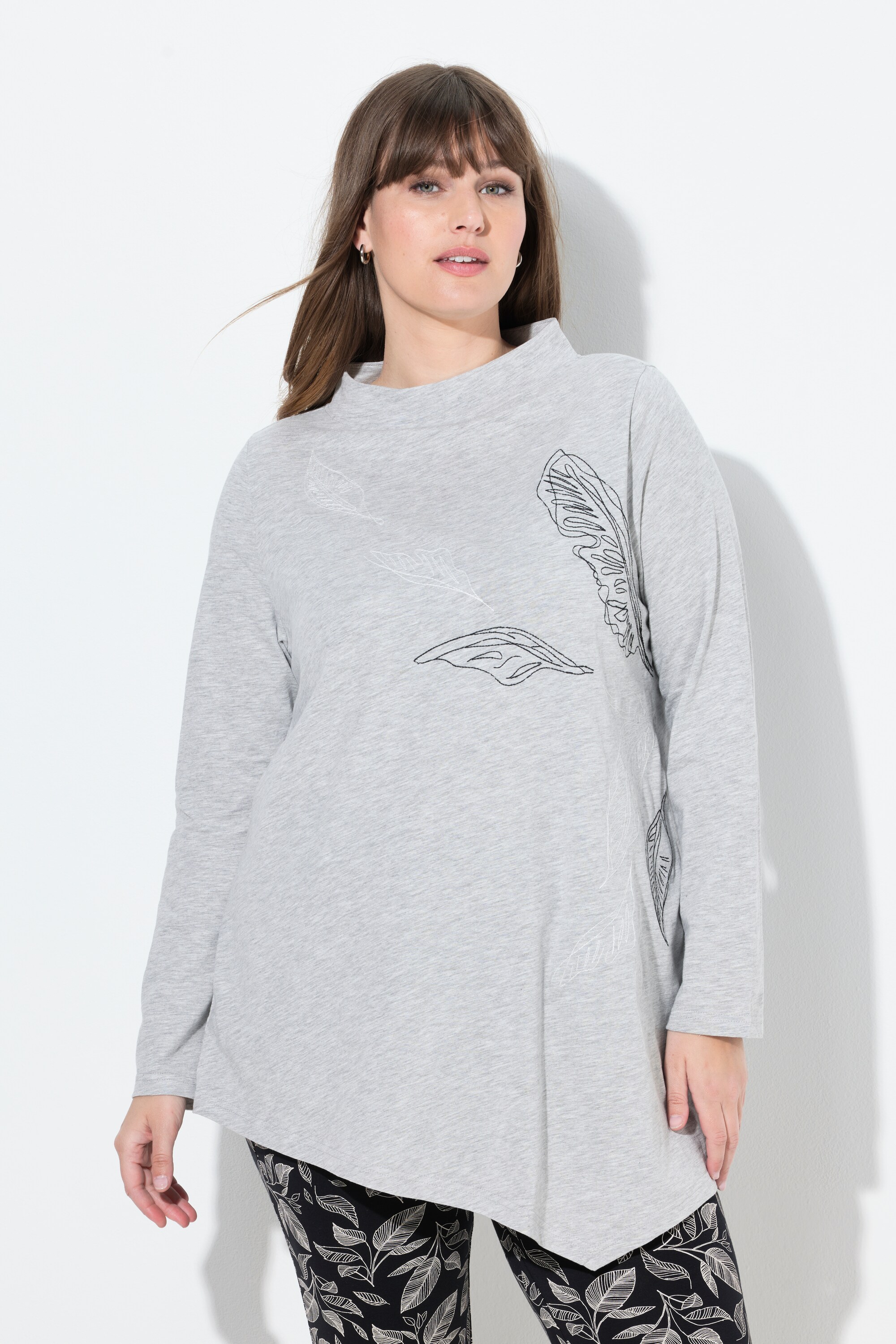T-shirt long à col montant et manches, ULLA POPKEN