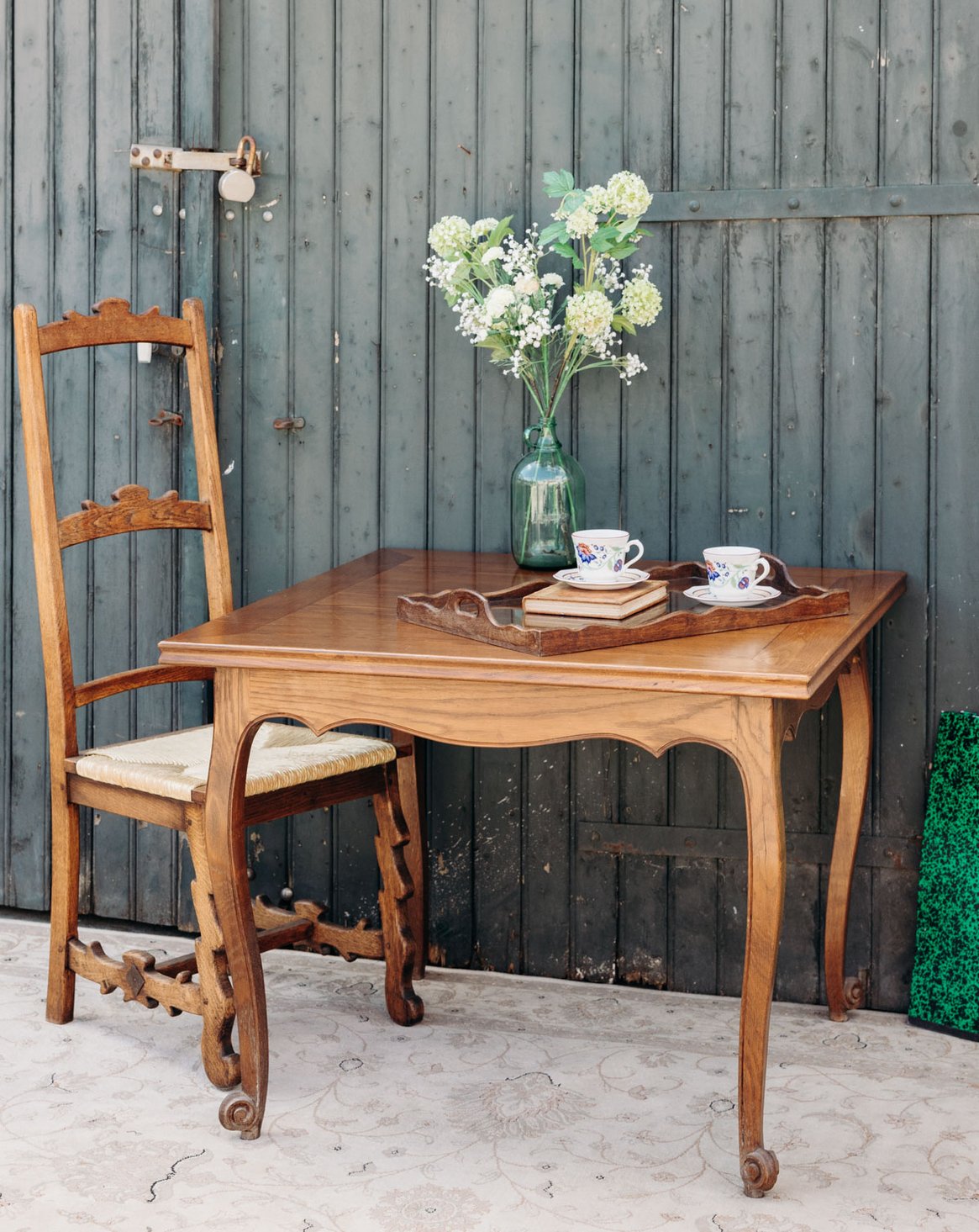 Table à manger carrée en chêne Romy N°1298 - Bon état, DEBONGOUT