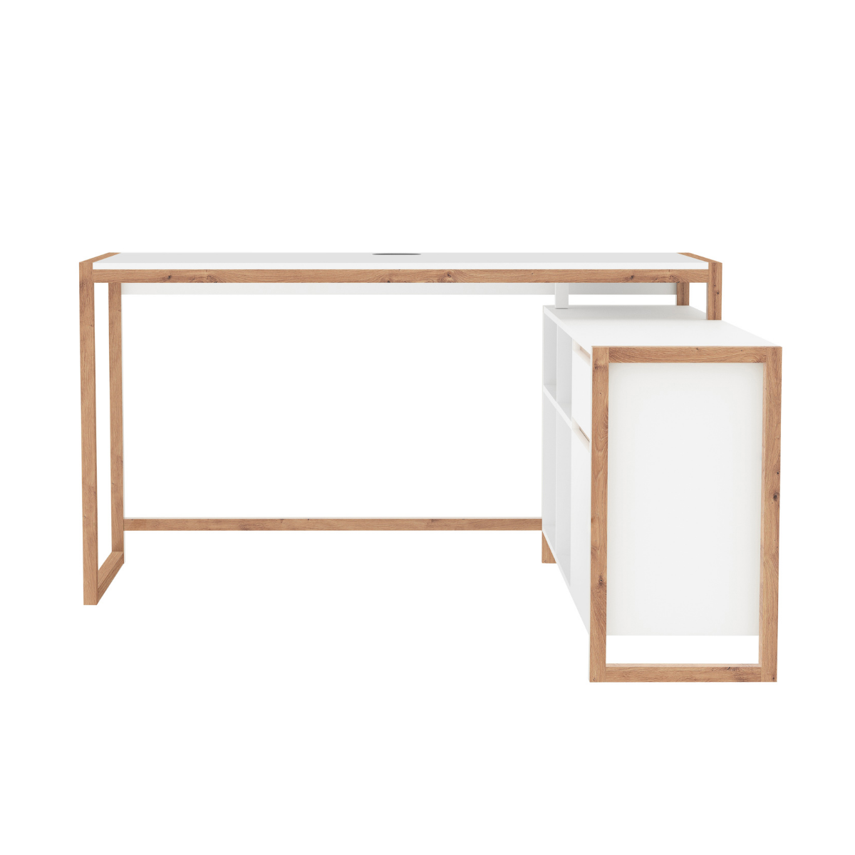 Bureau 4 niches, 1 porte et 1 tiroir L139 cm - DENVER, CALICOSY