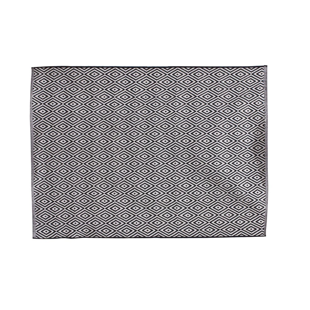 Tapis Rectangle Losanges Noir Blanc 120x170, DECORATIE