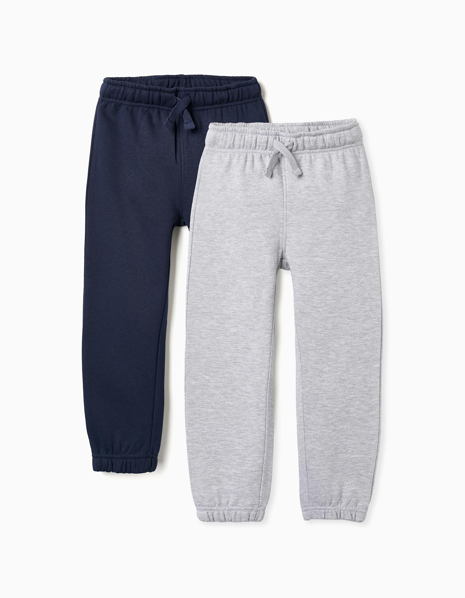 Lot de 2 pantalons de jogging avec doublure en coton peigné, ZIPPY