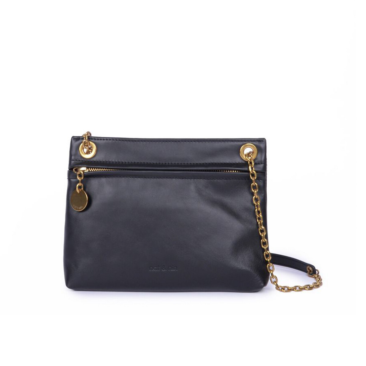 NAT & NIN – Sac zippé à bandoulière bimatière en cuir ABBY