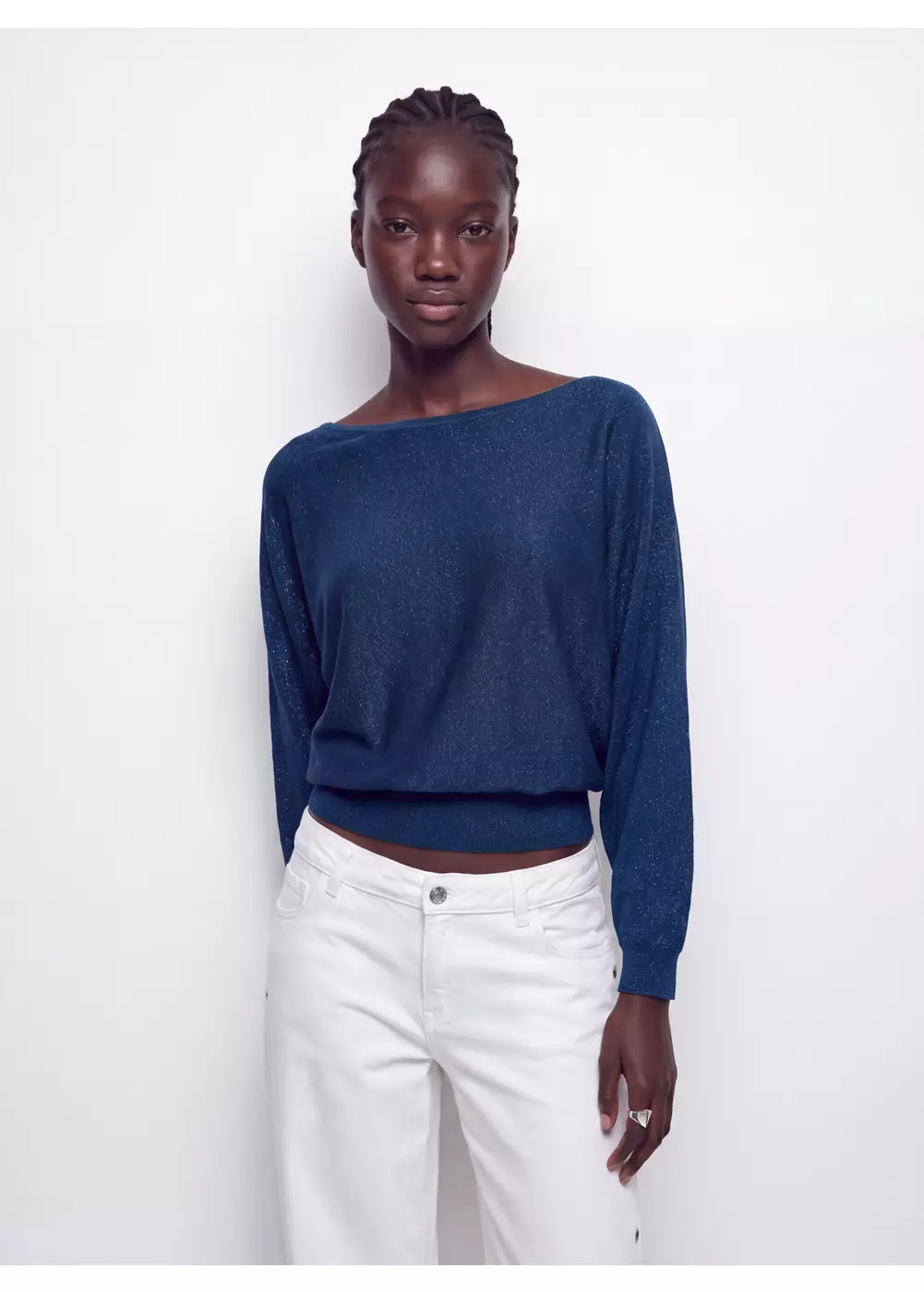 Pull-over Fil textile col bateau, MANGO TEEN