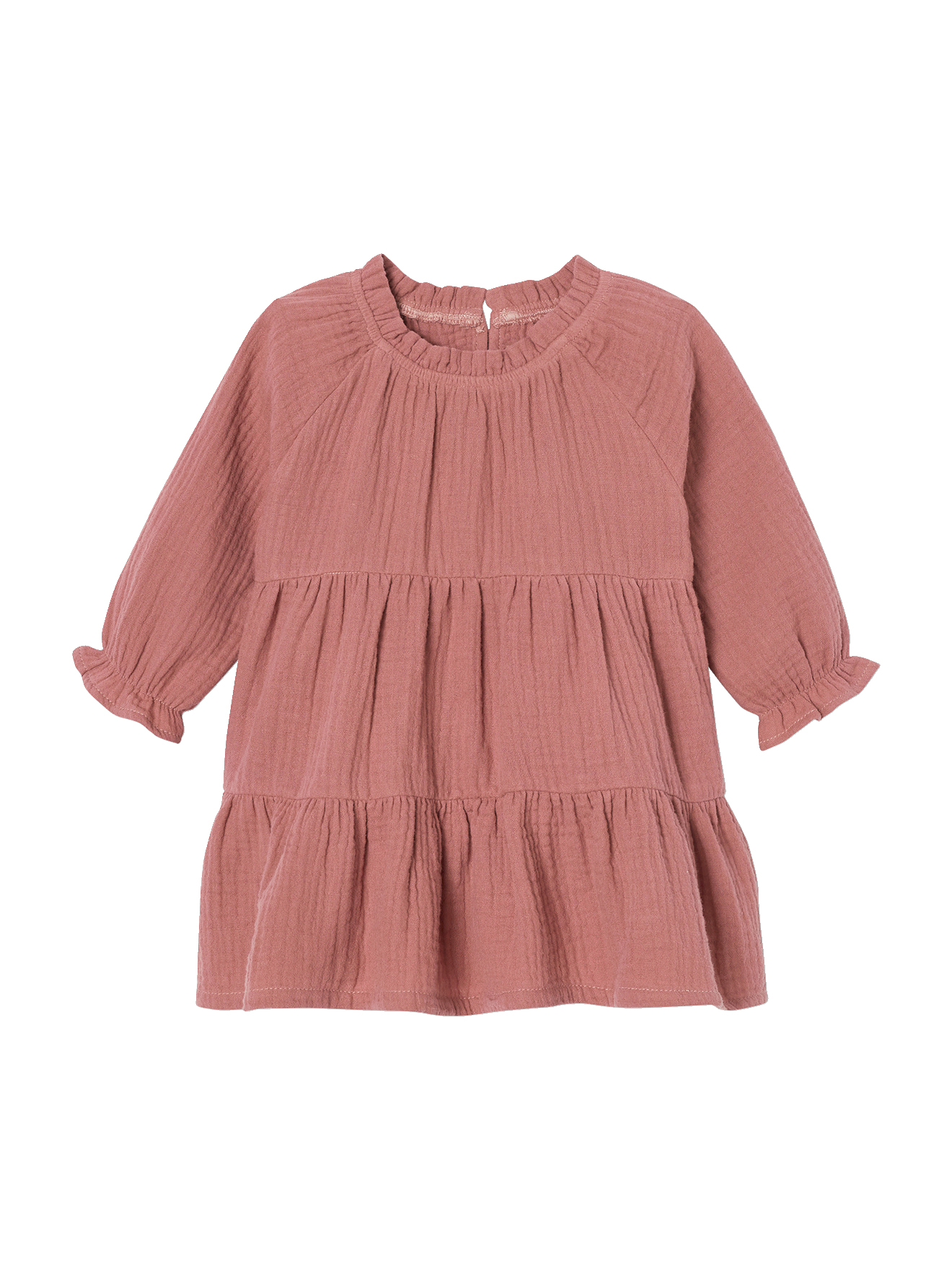 Robe à volants en gaze de coton, VERTBAUDET