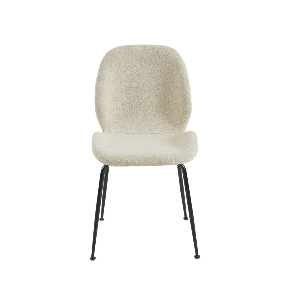 Lot de 2 chaises en tissu bouclette et métal- RAY, DRAWER