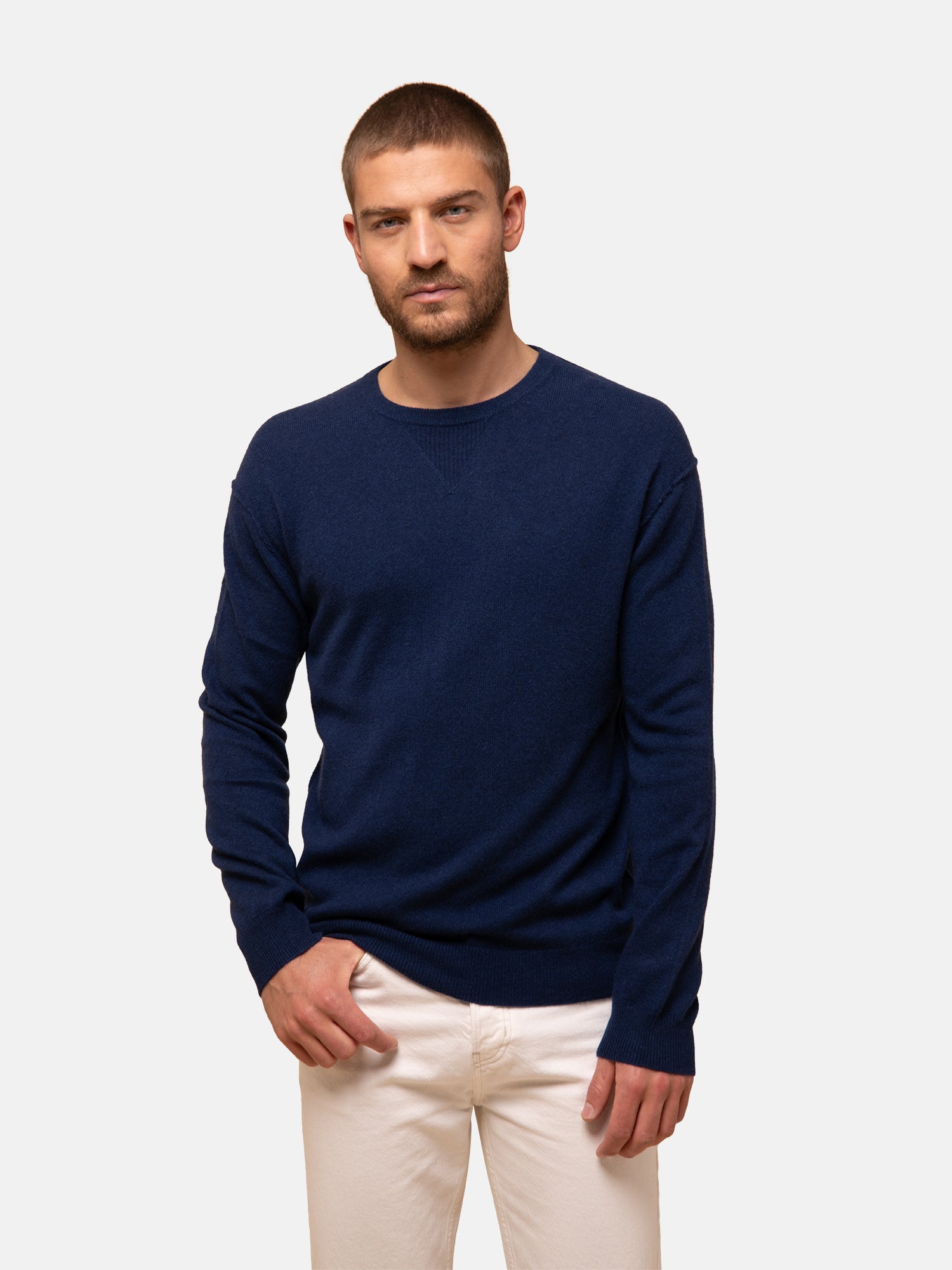 Pull Col Rond Minuit Noe, JUST CASHMERE
