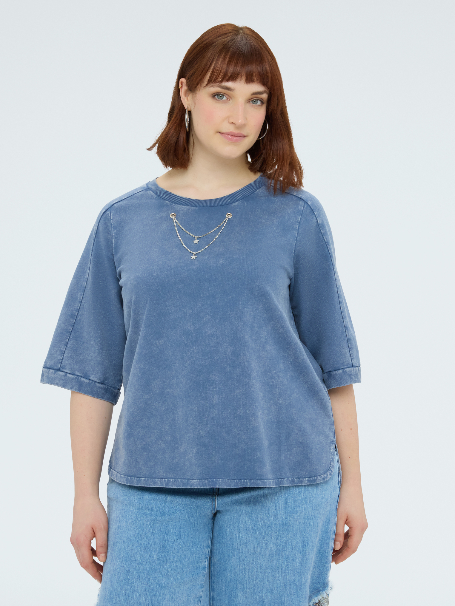 Sweat-shirt avec chaînettes décoratives, FIORELLA RUBINO