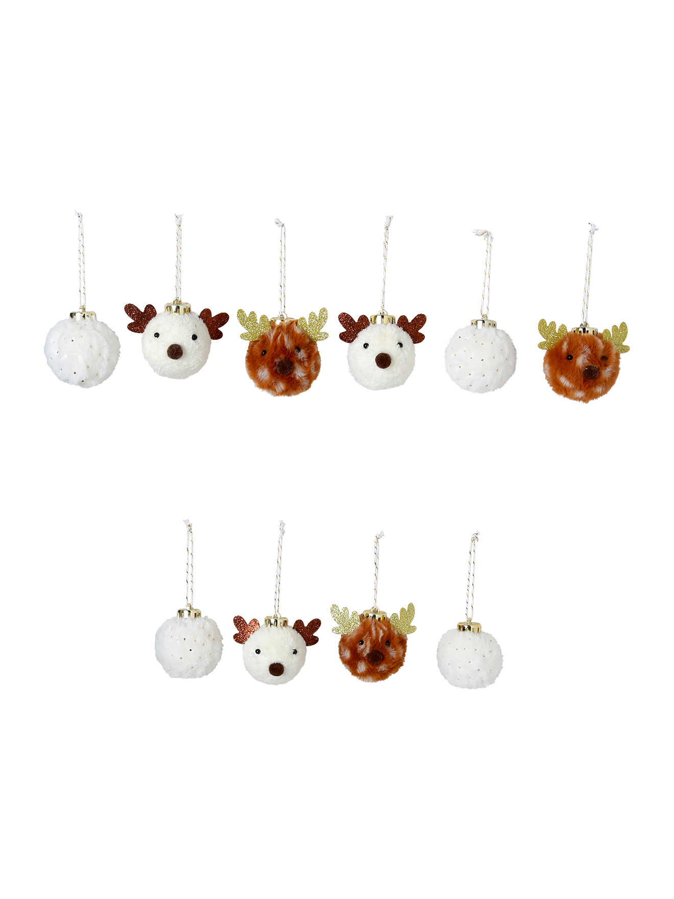 Lot de 10 boules sapin imitation fourrure, VERTBAUDET