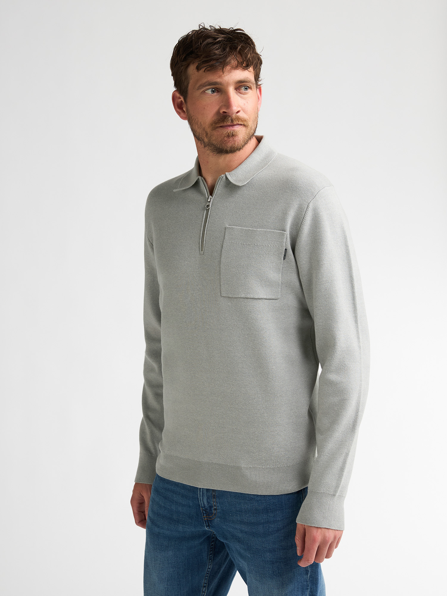 Pull Polo en maille texturée steelfield, PETROL INDUSTRIES