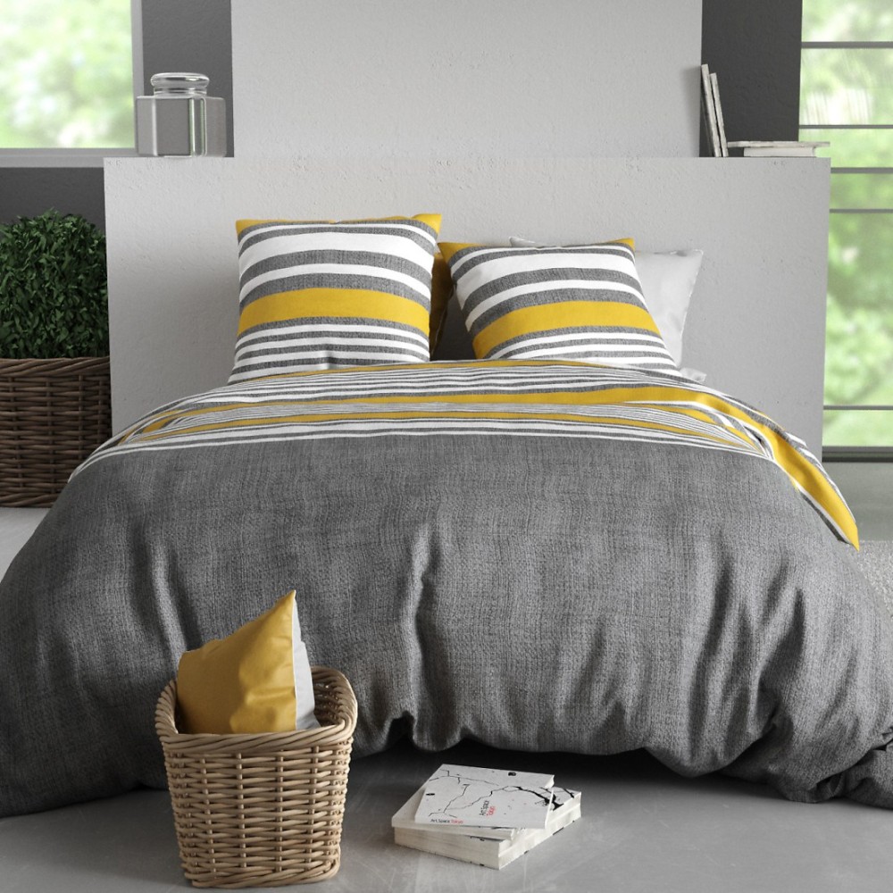 Housse De Couette 100% Coton 57 Fils + 2 Taies D'oreiller, DECORATIE