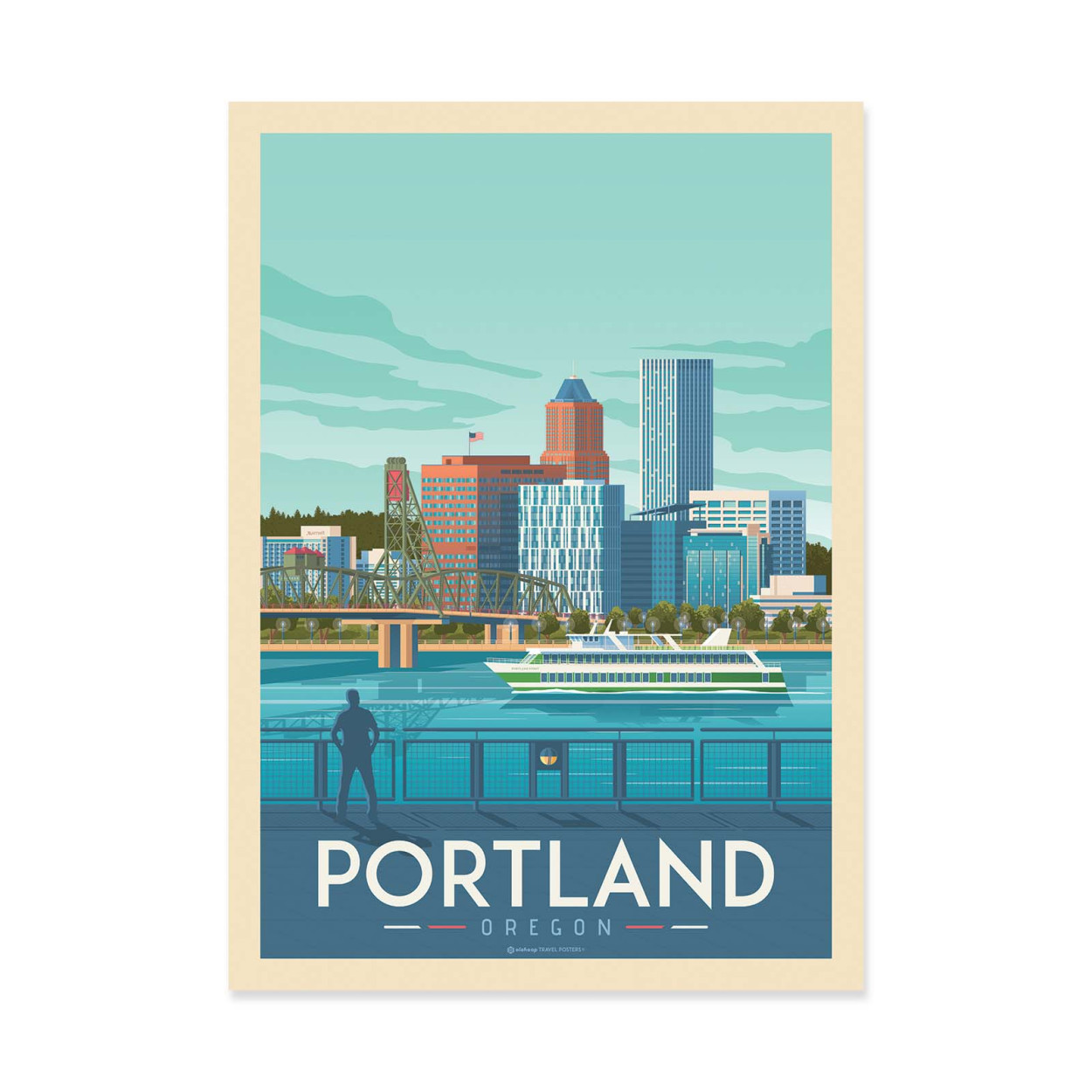 Affiche d'art - Portland - Olahoop Travel Posters, WALL EDITIONS