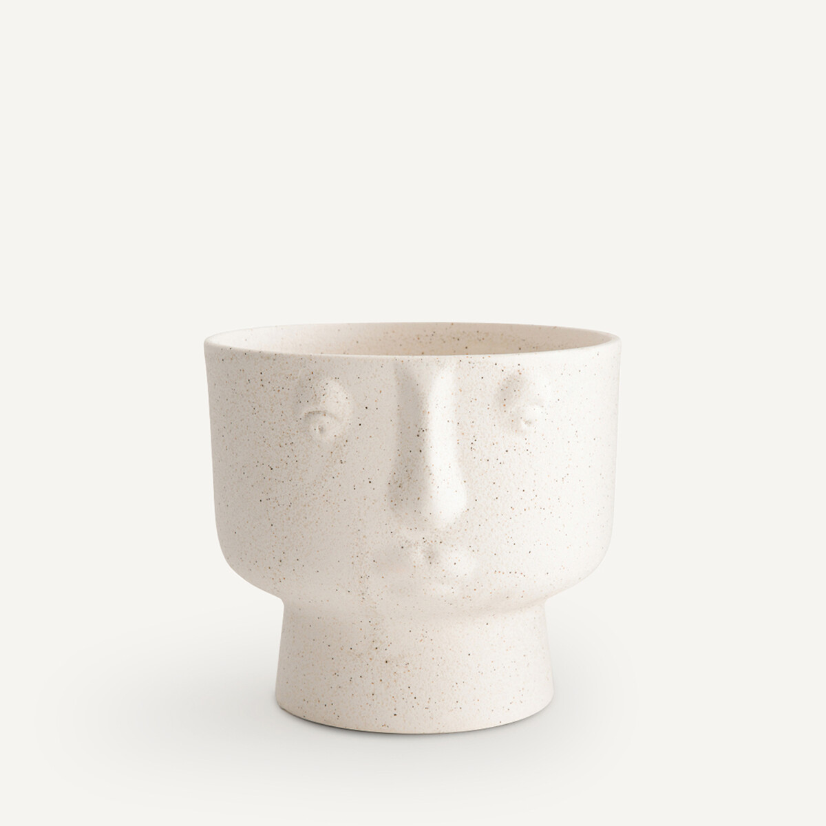 Lesego 15cm High Enamelled Ceramic Face Flower Pot, AM.PM