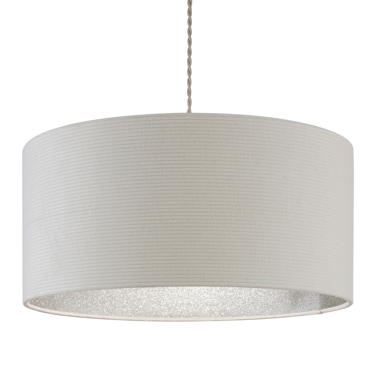 Cream Corded with Silver Glitter Inner Ceiling Pendant
