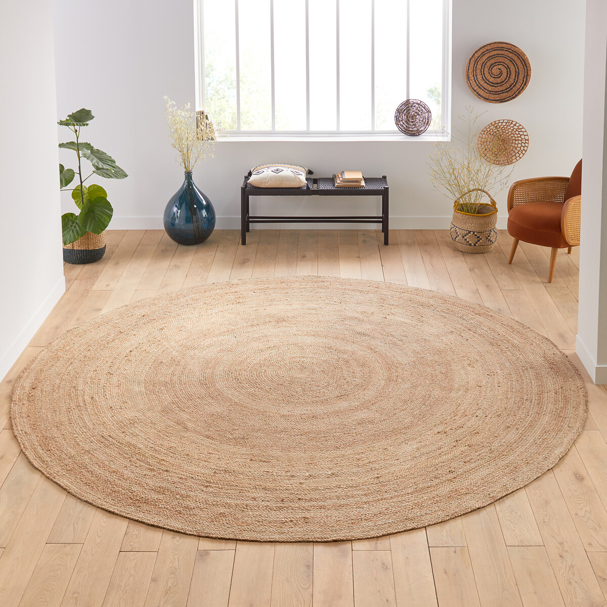 Aftas Round Jute Rug Natural Beige La, Are Jute Rugs Safe For Cats