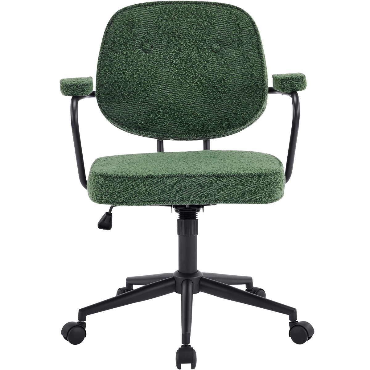 Fauteuil de bureau pivotant et réglable en hauteur en tissu bouclé - ANN, HOMIFAB