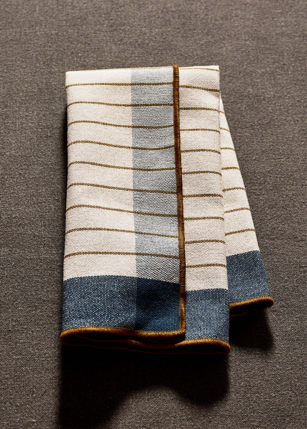 Serviettes de table rayées overlock contraste, MANGO HOME
