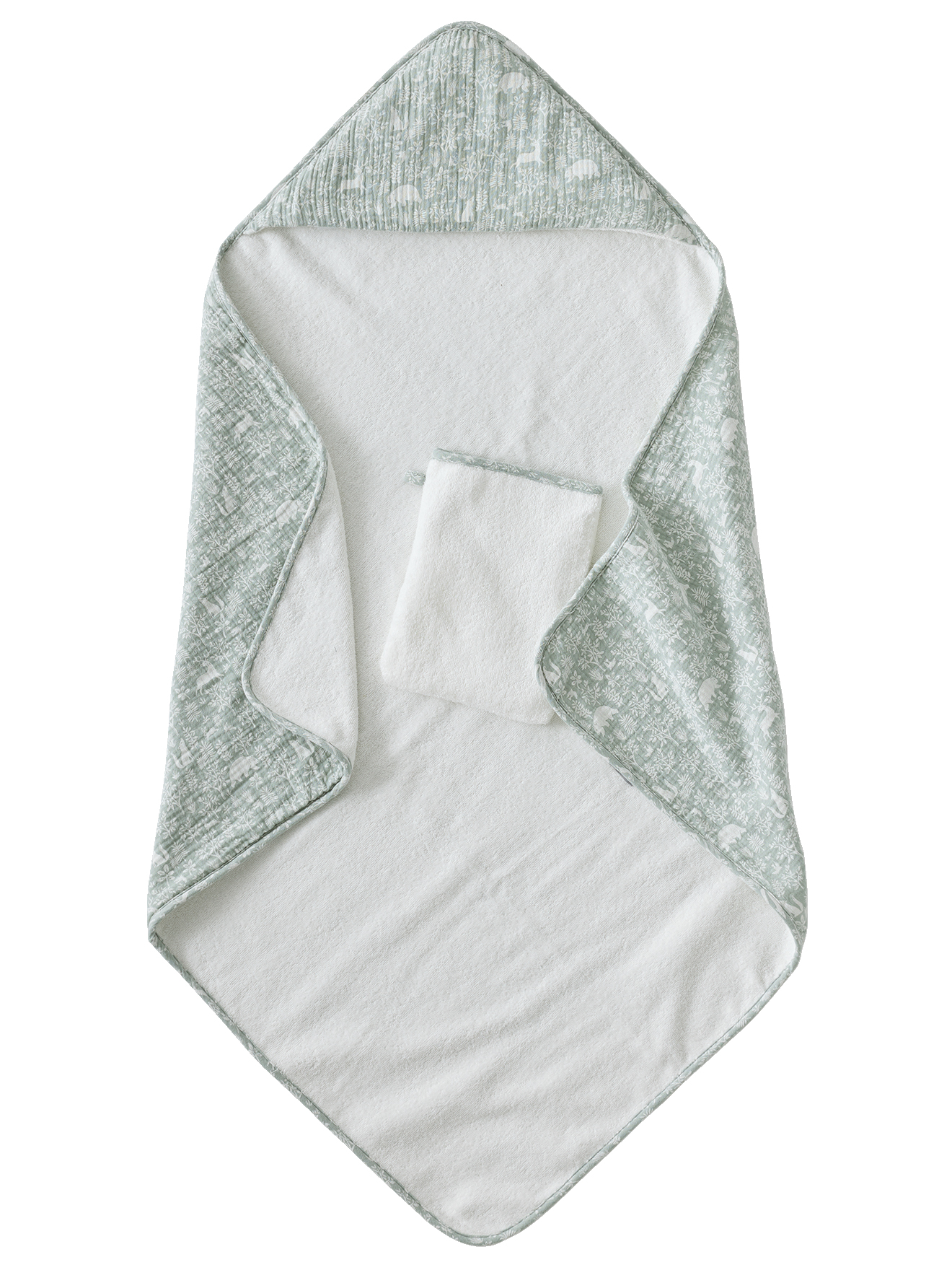 Coffret Cape de bain + Gant de toilette DANS LES BOIS, VERTBAUDET
