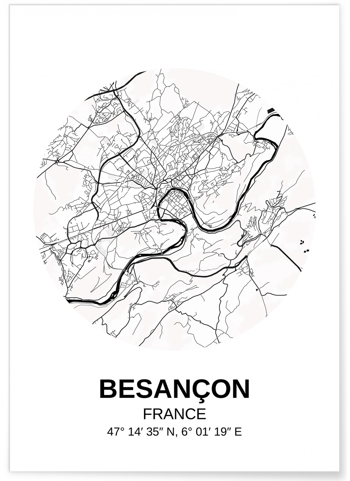 Affiche Carte Besançon, L'AFFICHERIE