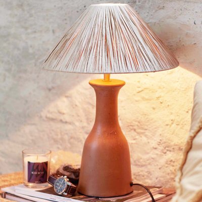 Lamp in terracotta en raffia, Madago LA REDOUTE INTERIEURS