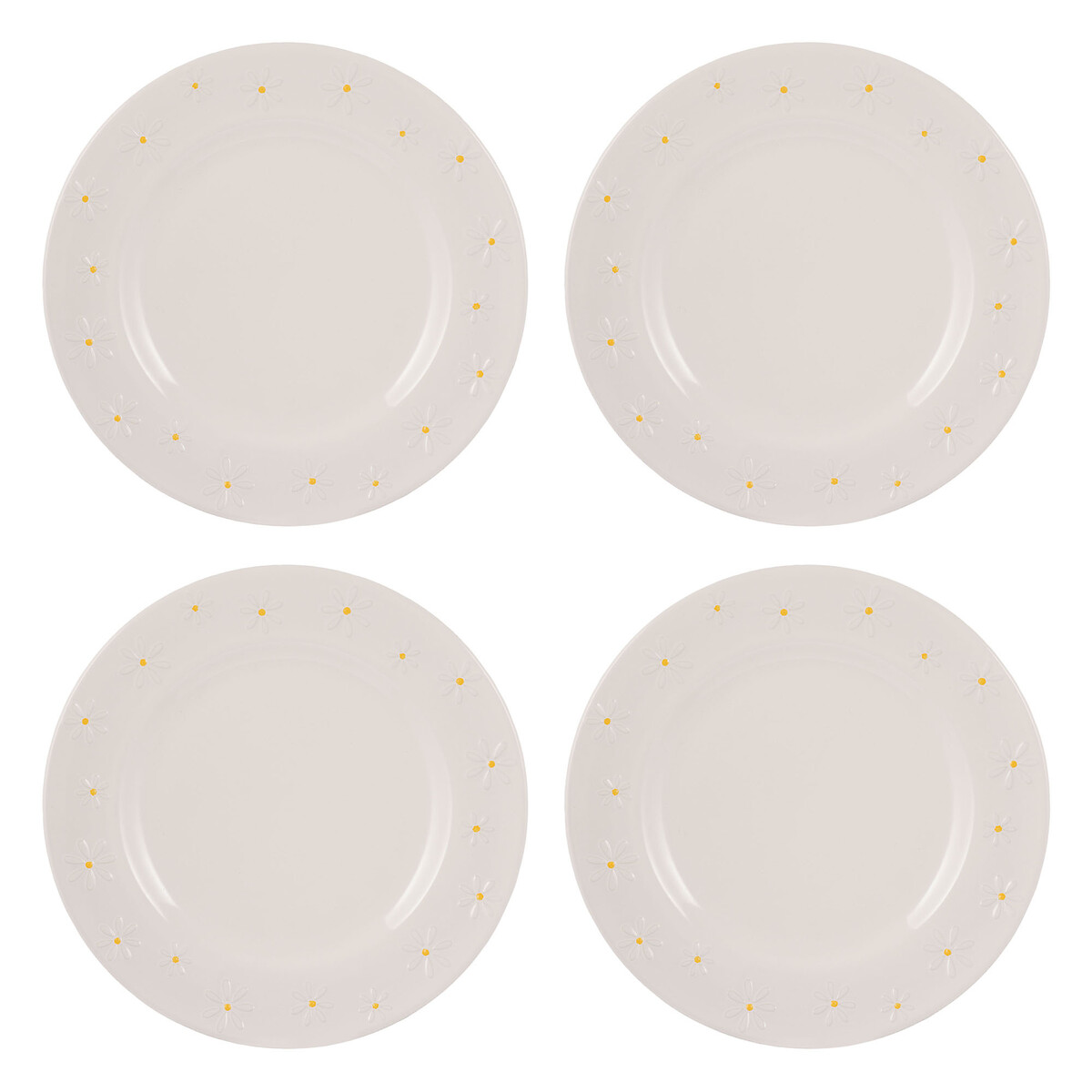 Set of 4 Daisy Dinner Plates, PRICE & KENSINGTON