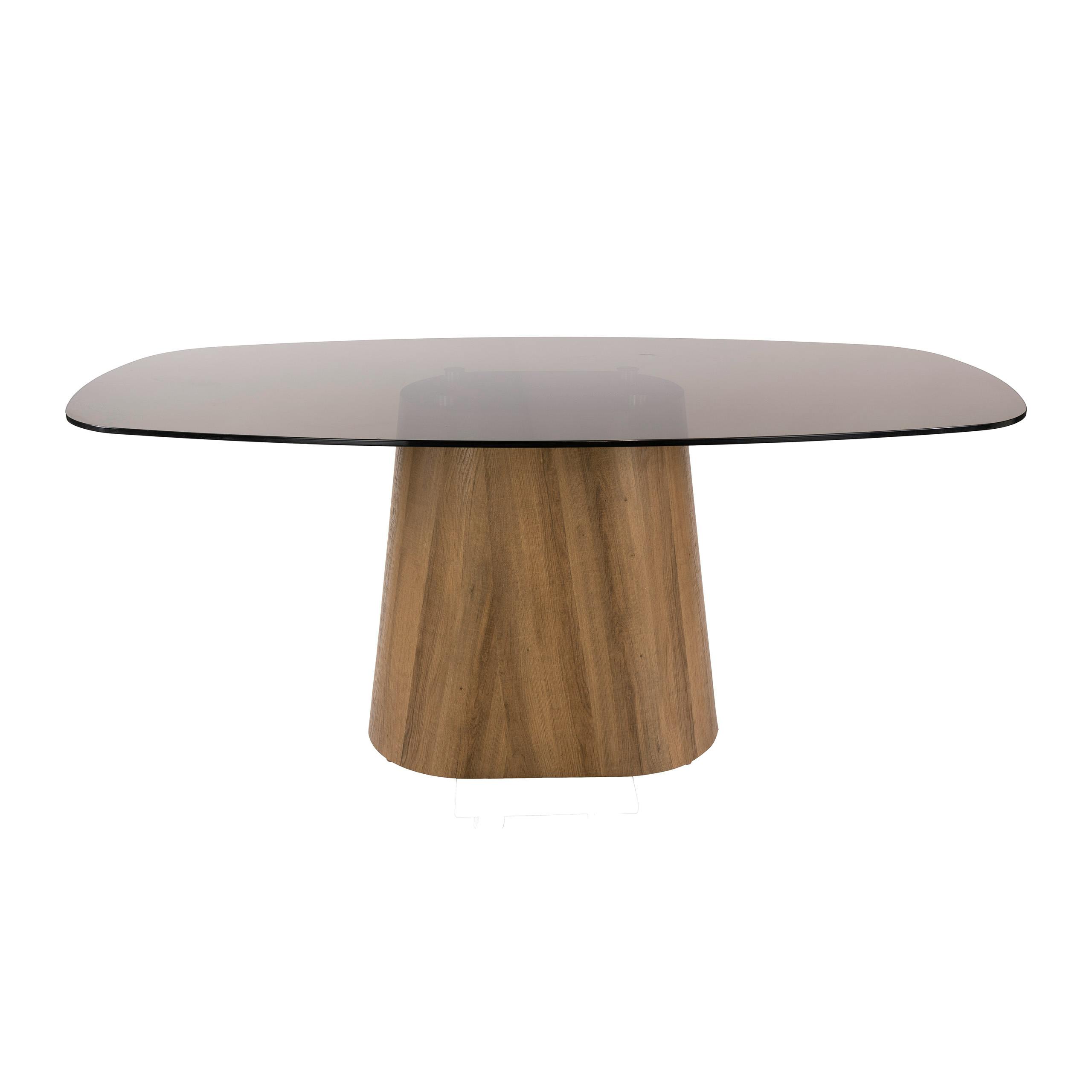 Table à manger en verre fumé design ovale organique 215 cm MILOS, PIER IMPORT