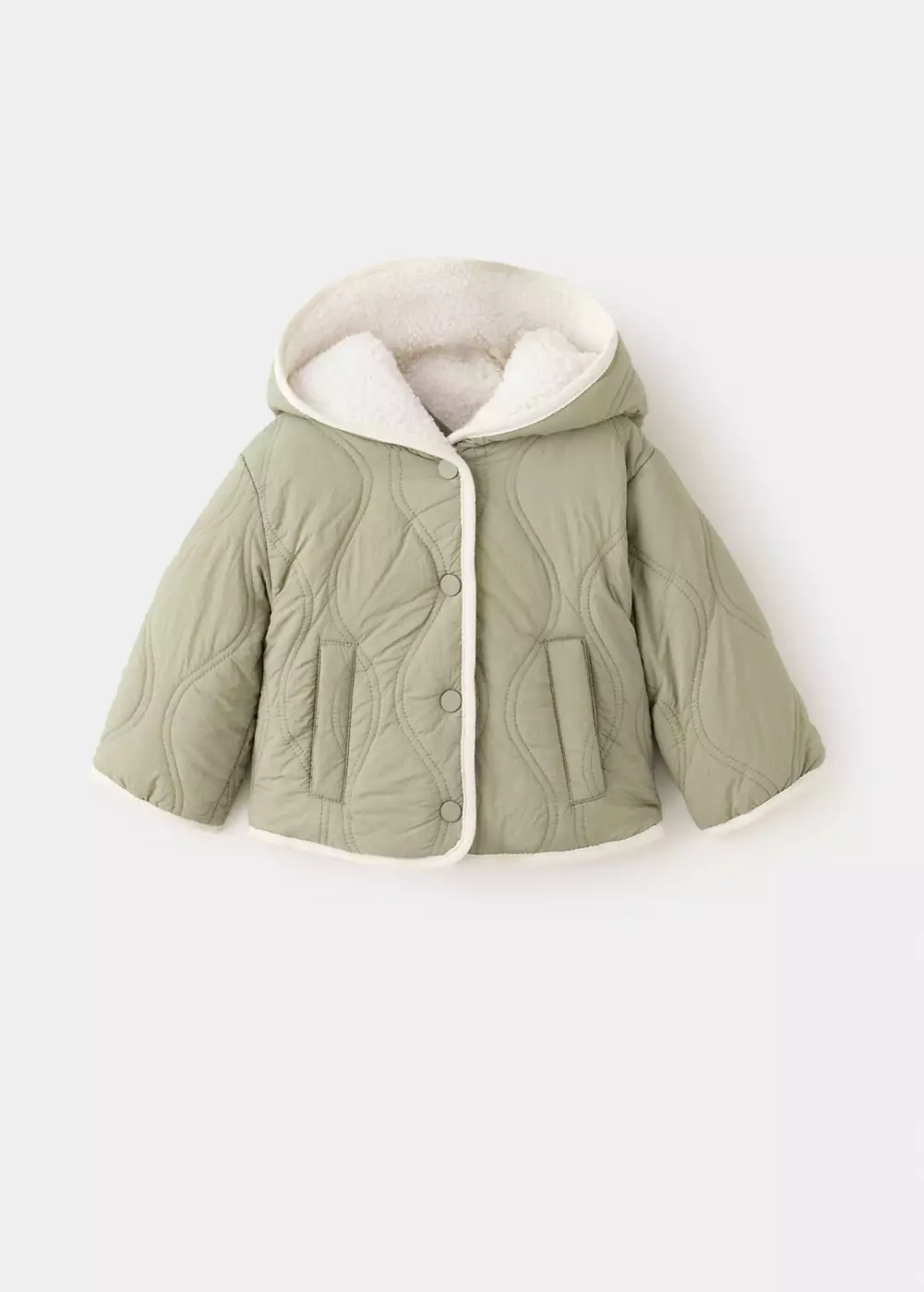 Anorak capuche imitation mouton, MANGO BABY