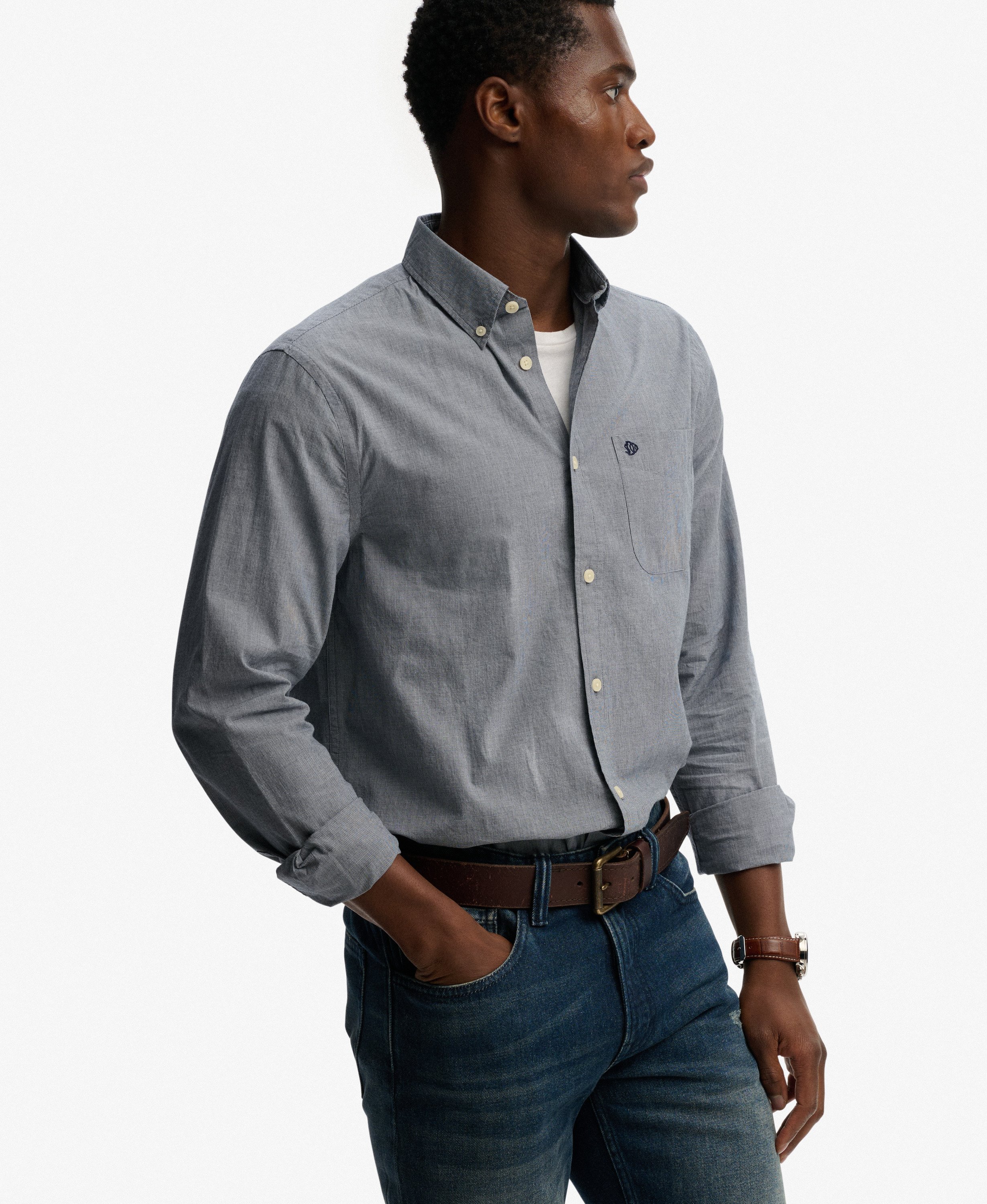 Chemise Manches Longues Preppy Poplin, SUPERDRY