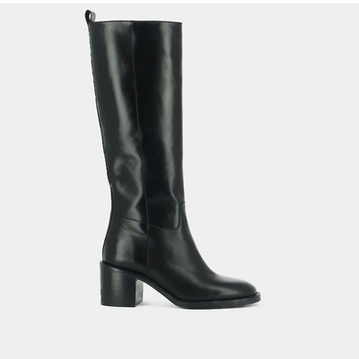 Bonnie Leather Calf Boots with Heel JONAK