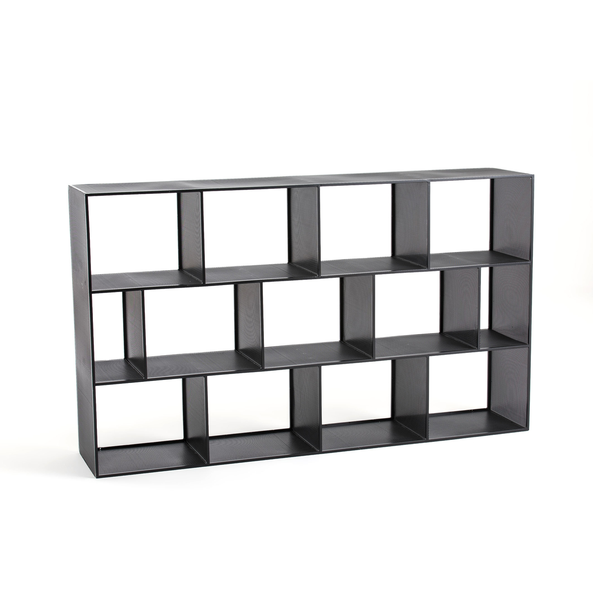 Product photograph of Varia Perforated Contemporary Metal Bookcase from La Redoute UK