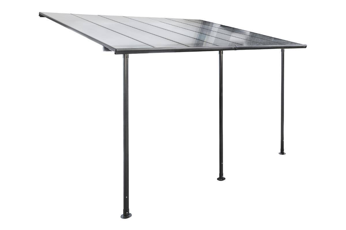 Pergola adossée en aluminium toit polycarbonate 4x3m BELIZE, HESPERIDE