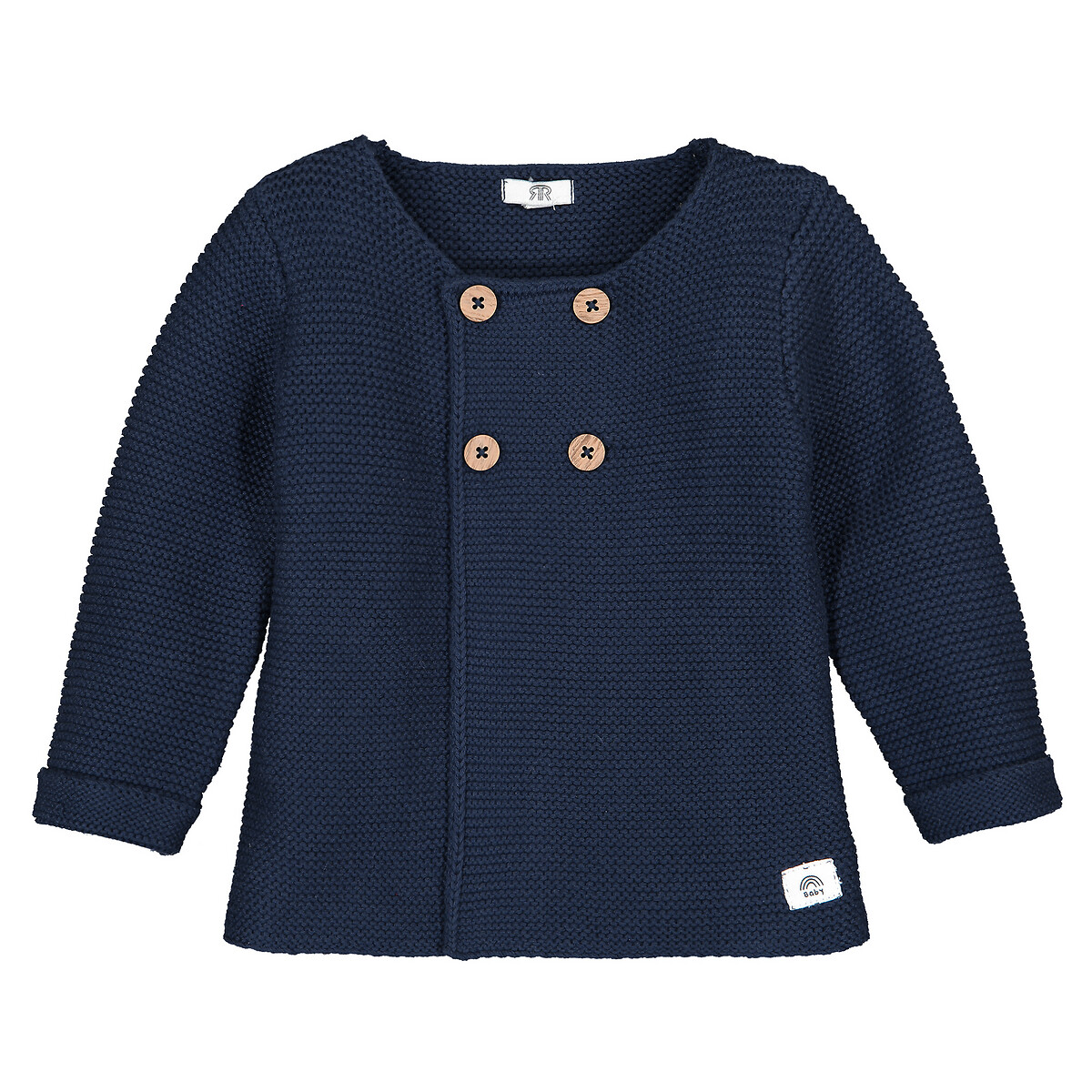 Garter Stitched Cardigan in Organic Cotton Knit