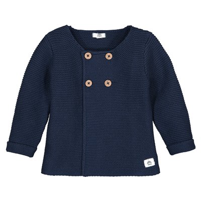 Garter Stitched Cardigan in Organic Cotton Knit LA REDOUTE COLLECTIONS