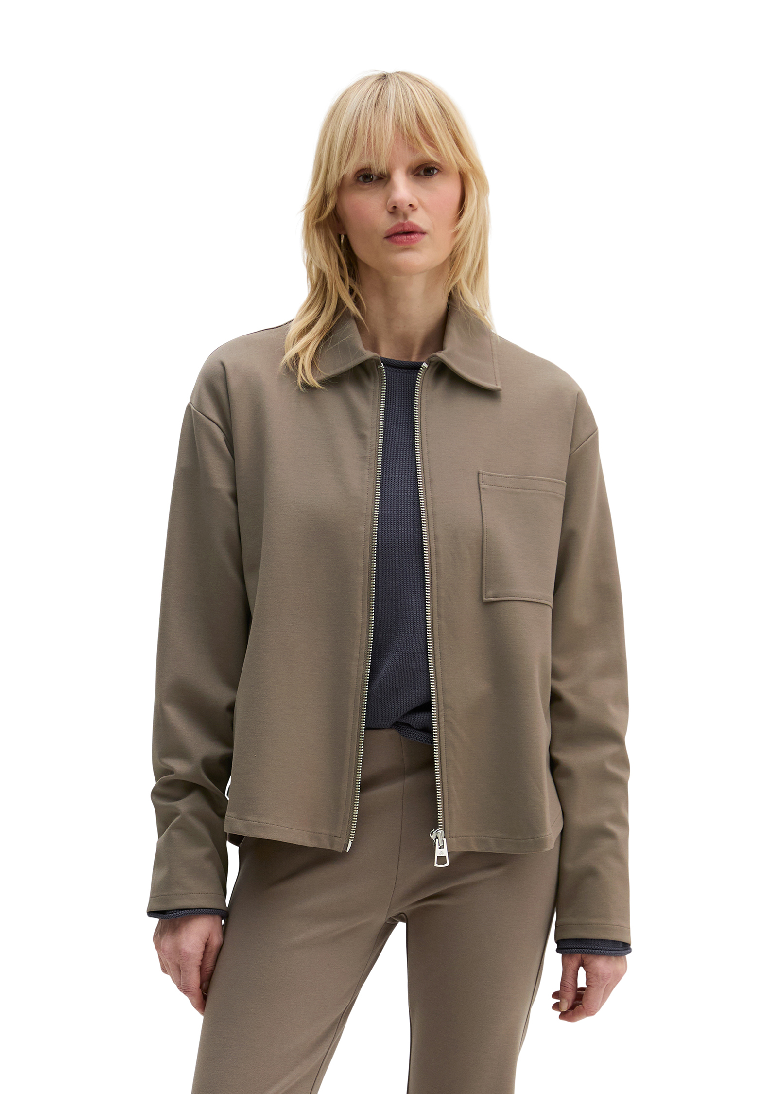 Veste zippée en jersey loose en jersey Punto di Roma, MARC O'POLO