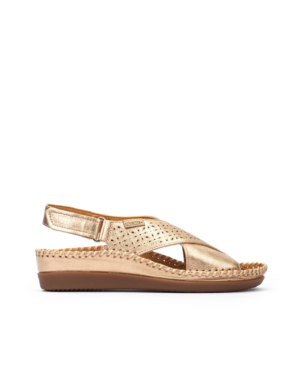 Sandales semi-compensées en cuir, CADAQUES, PIKOLINOS
