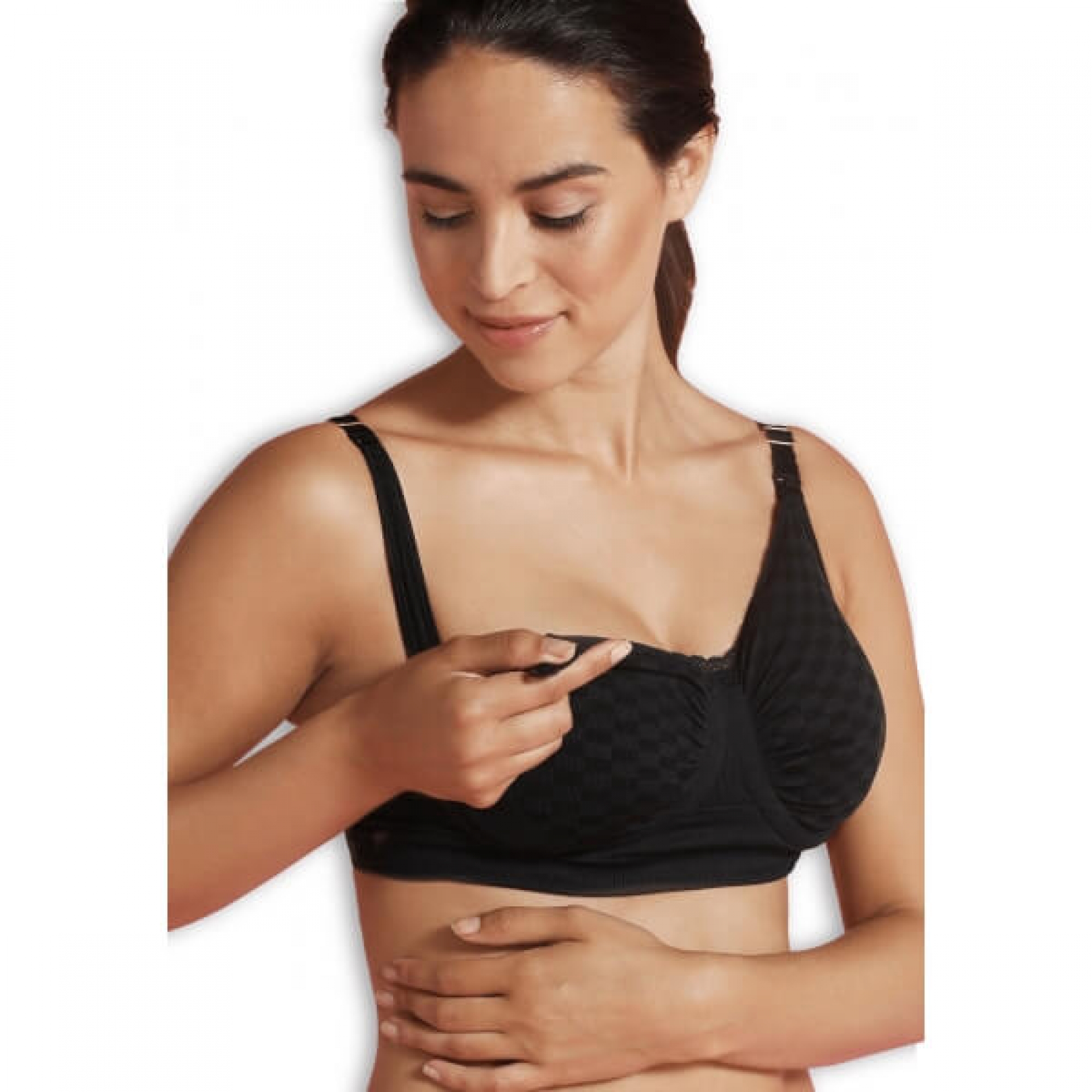 Soutien gorge allaitement avec armature Carri-gel damier noir, CARRIWELL
