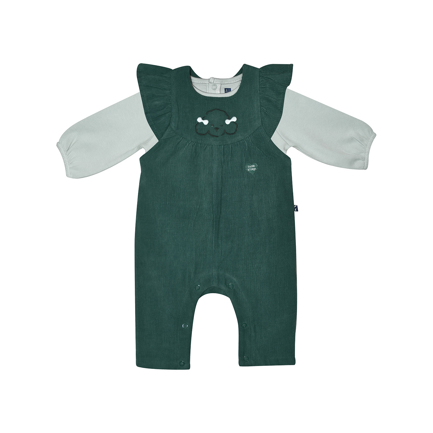 Tshirt salopette manon velours cotele long, SUCRE D'ORGE