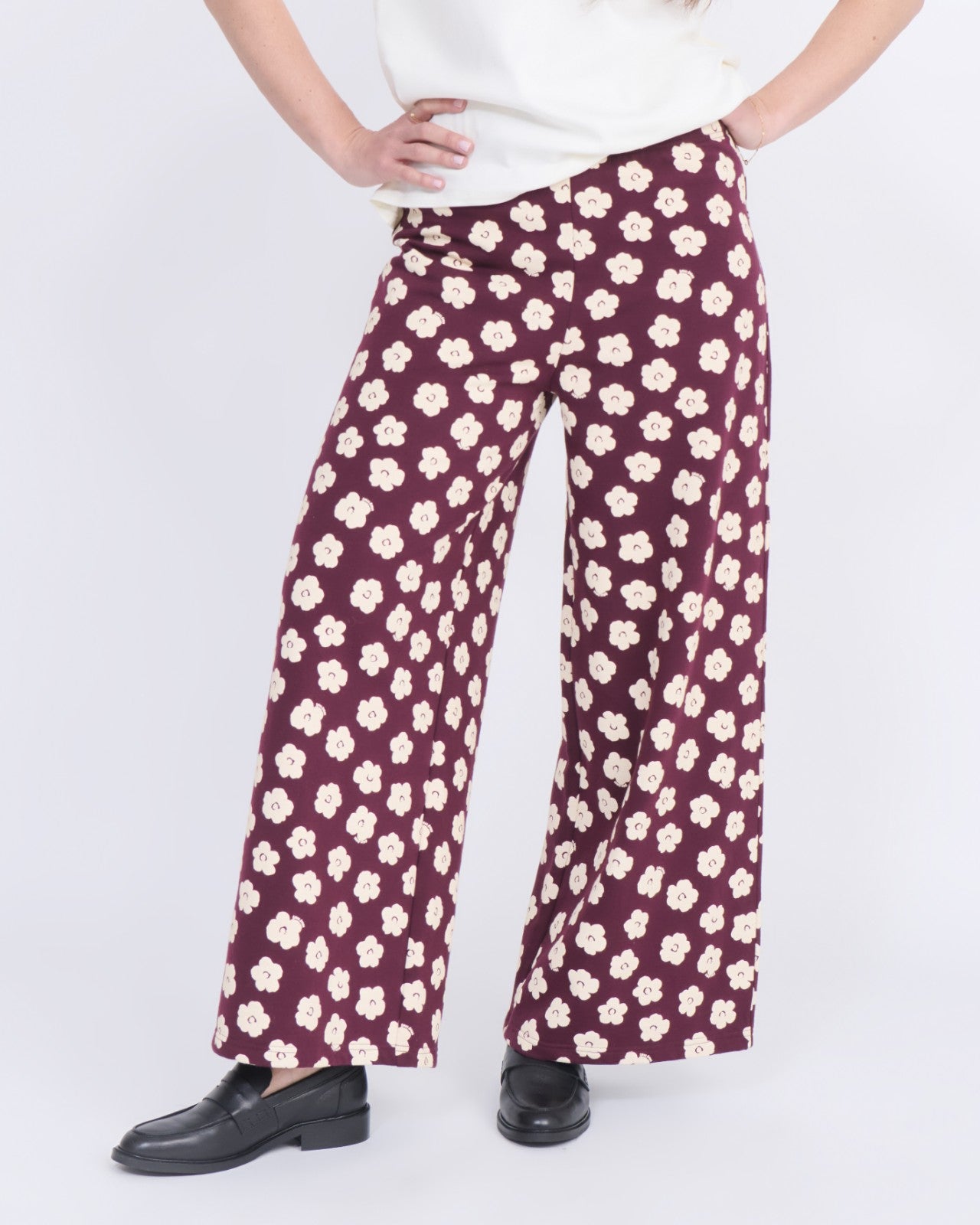 Pantalon en coton bio imprimé fleuri, EMOI EMOI