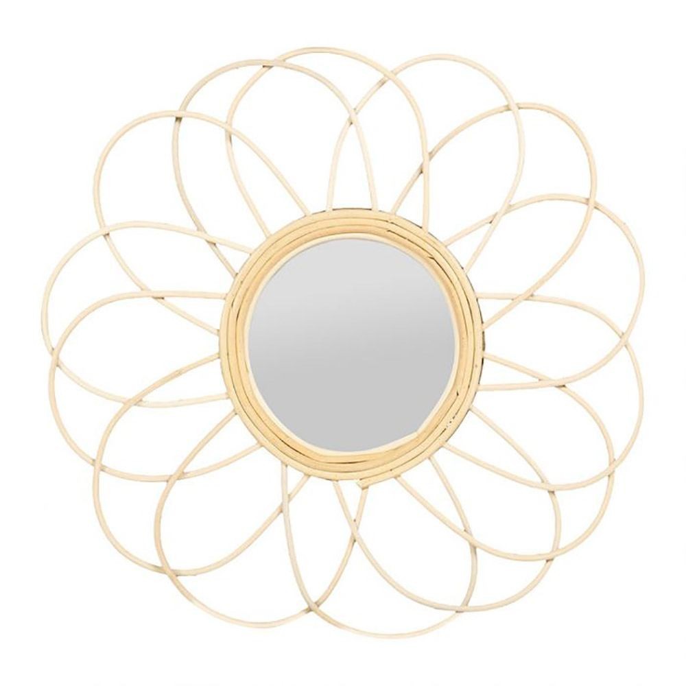 Miroir marguerite rotin D38.5, DECORATIE