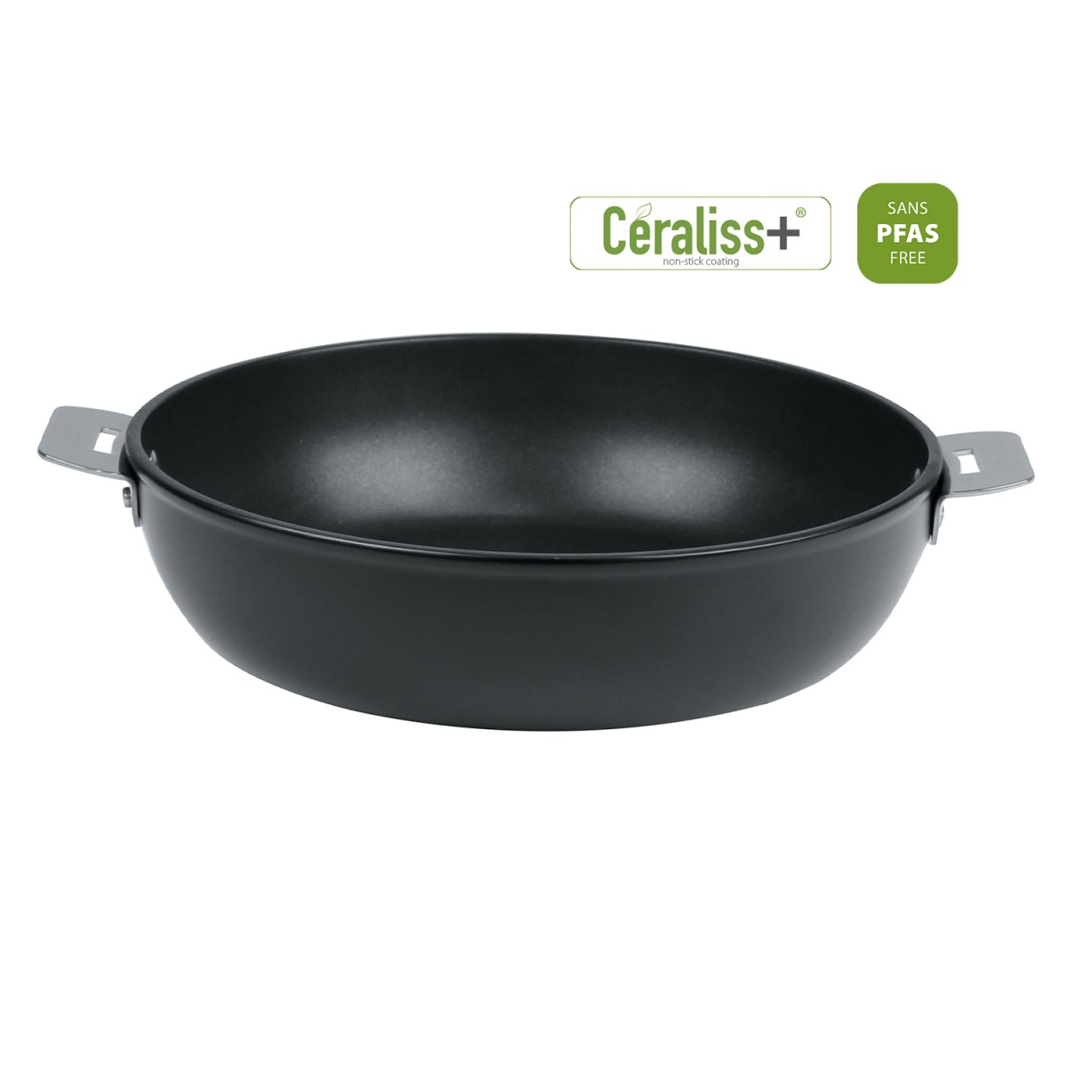 Sauteuse à revêtement céramique en aluminium Ø 28 cm à poignée amovible COOKWAY, CRISTEL