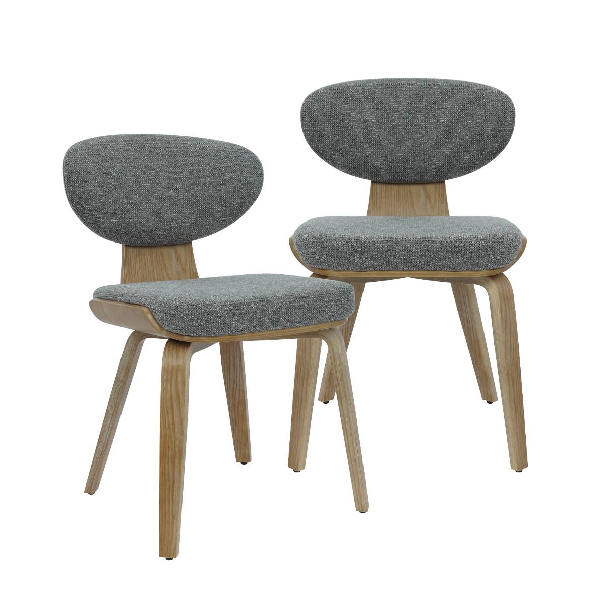 Lot de 2 chaises en tissu ASDA, MADE IN MEUBLES
