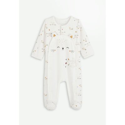 Pyjama bébé en velours ouverture pont Bisous PETIT BEGUIN