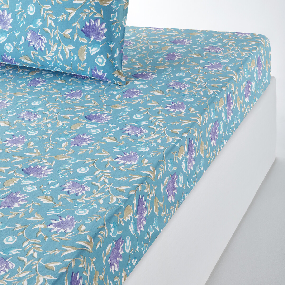 Betsy Floral 100% Washed Cotton Fitted Sheet
