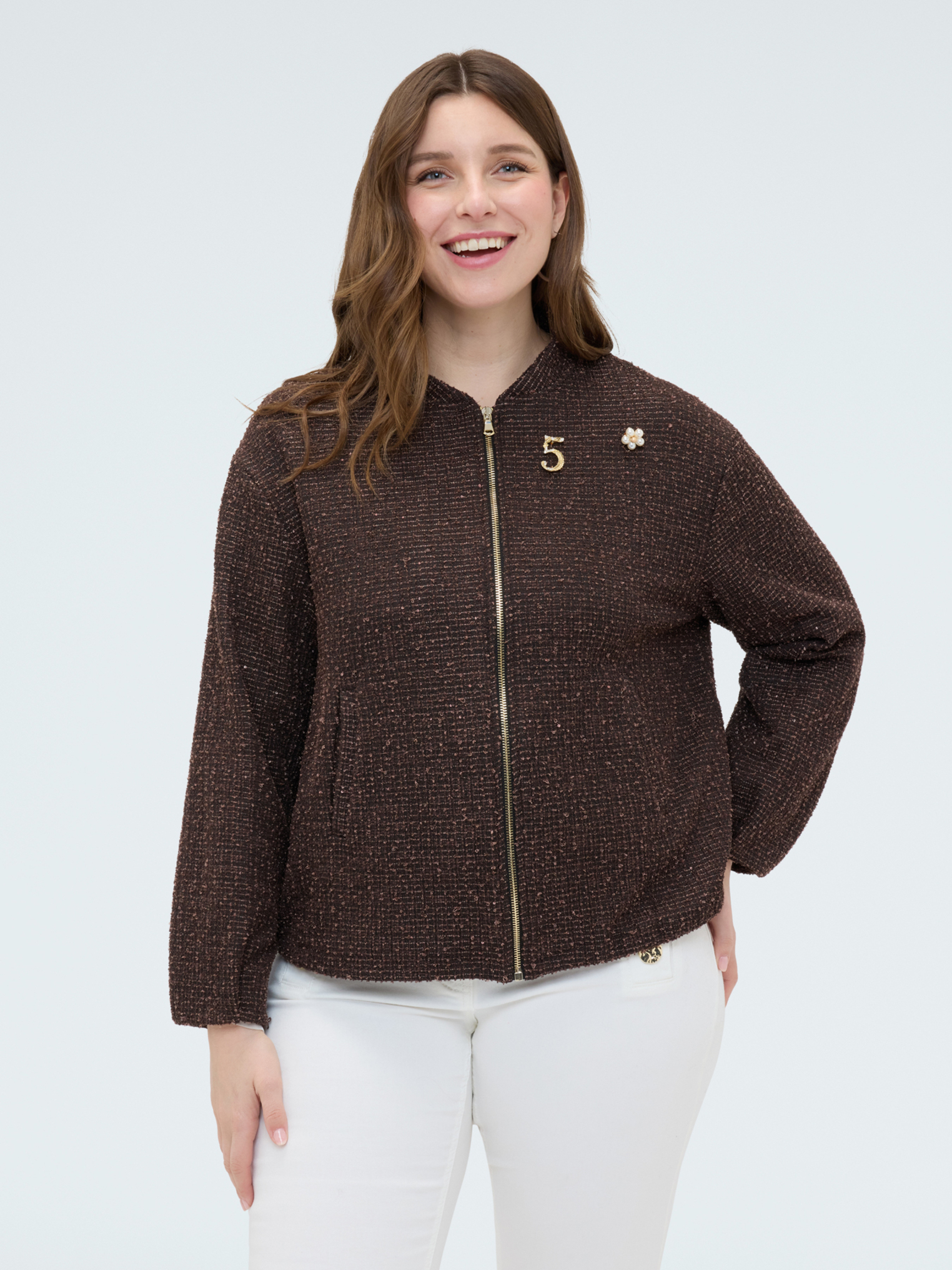 Sweat bomber avec épinglettes, FIORELLA RUBINO